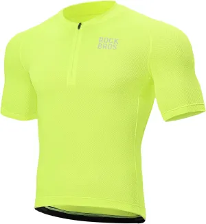 ROCKBROS Men's Cycling Jersey Short Sleeve Road Bike Shirt with 3 Rear Pockets Breathable Quick Dry Bicycle Shirt