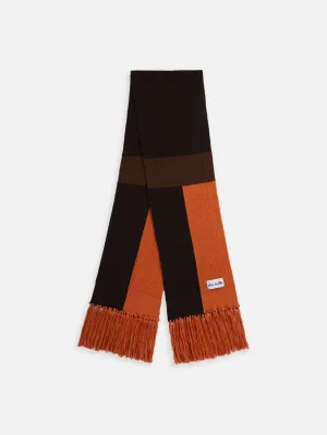 Romy Color-Blocked Knit Scarf - Orange