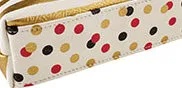 Roses & Gold Stripes Oil Cloth Large Zipper Pouch
