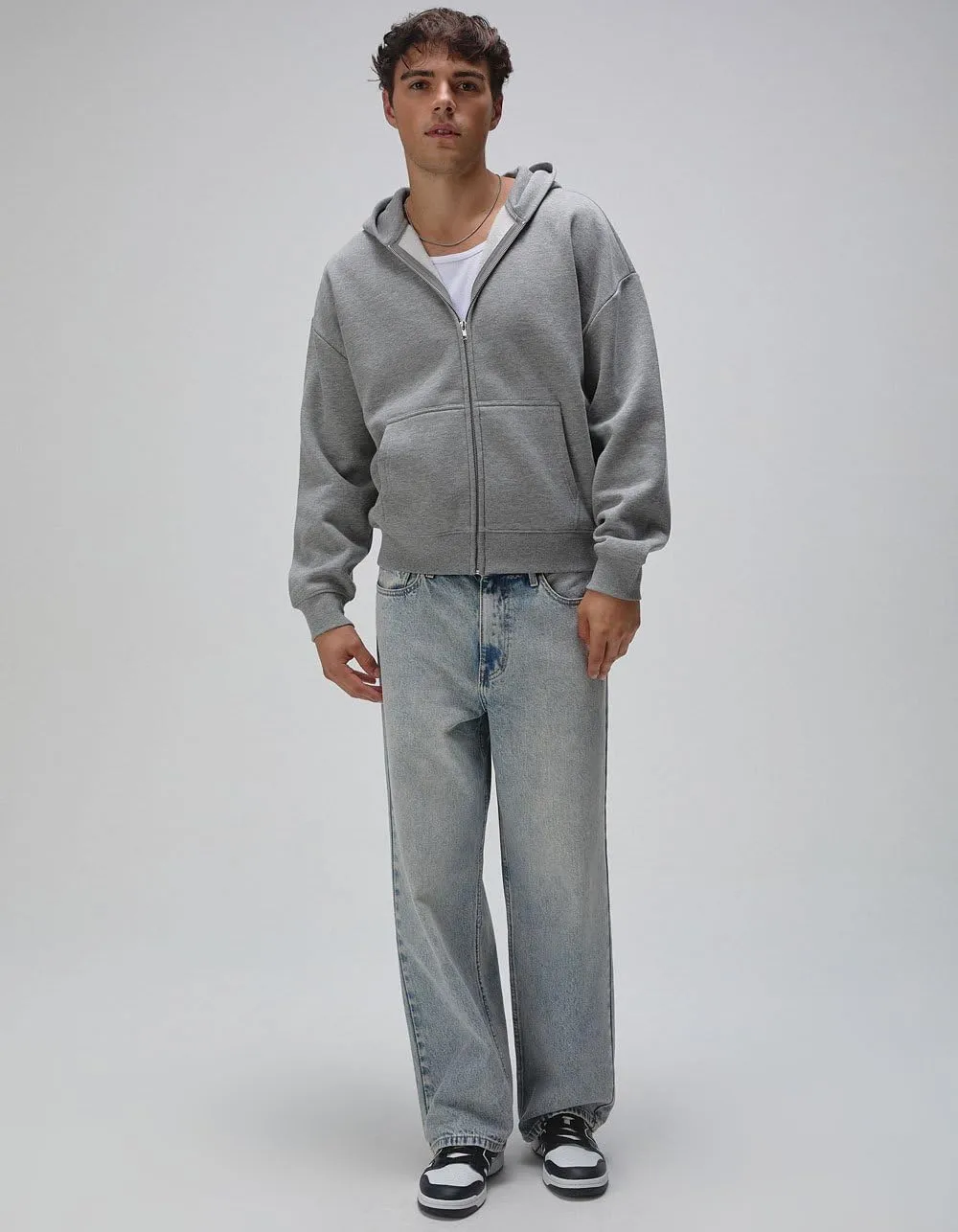 Rsq Mens Oversized Zip-Up Hoodie