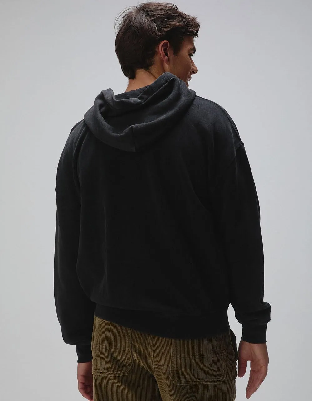 Rsq Mens Washed Zip-Up Oversized Hoodie