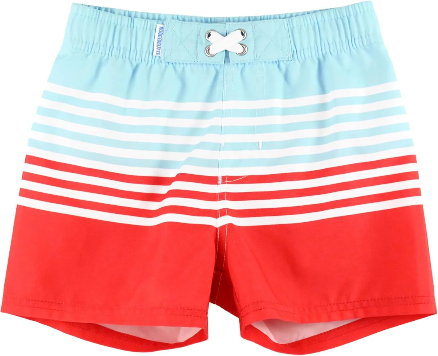 RUGGEDBUTTS Boys UPF50  Sun Protection Striped Color Block Swim Trunks