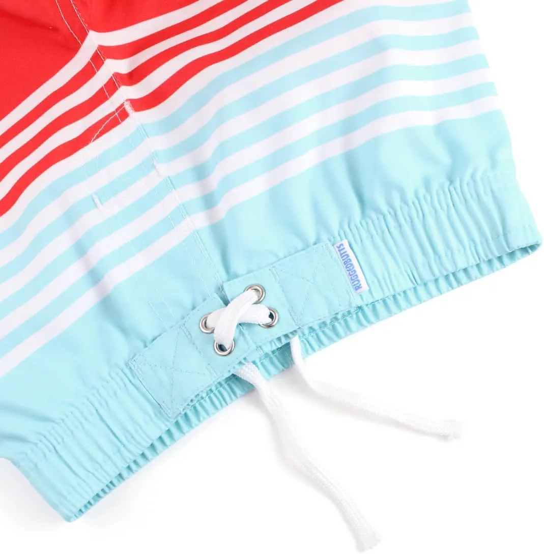RUGGEDBUTTS Boys UPF50  Sun Protection Striped Color Block Swim Trunks
