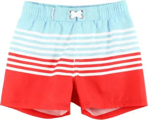 RUGGEDBUTTS Boys UPF50  Sun Protection Striped Color Block Swim Trunks