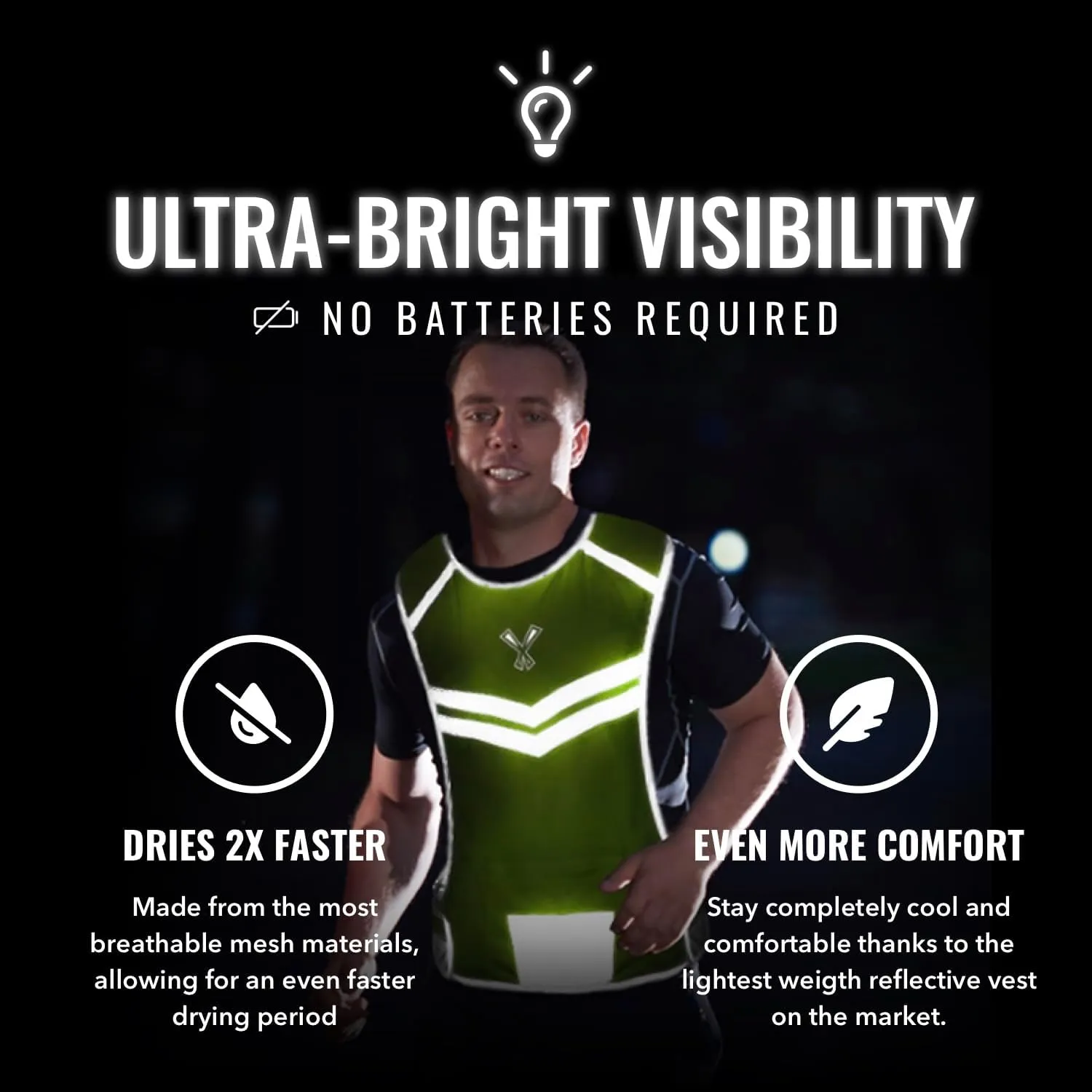 Running Reflective Vest with Inside Pocket and 2 Bands, High Visibility Reflective Running Gear Safety Vest Straps for Men Women Kids for Night Running Walking Cycling