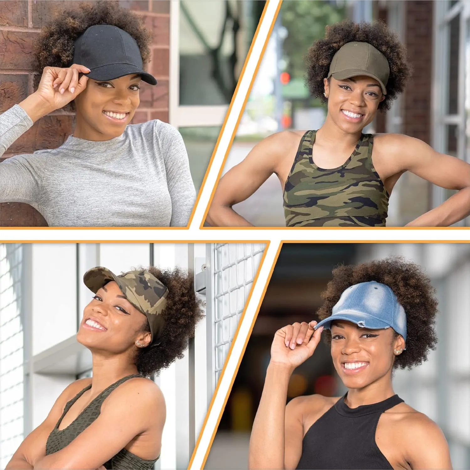 Satin Lined Baseball Hat for Women | Ponytail Hat for Curly Natural Hair | Backless Cap | Curl Hair Cap