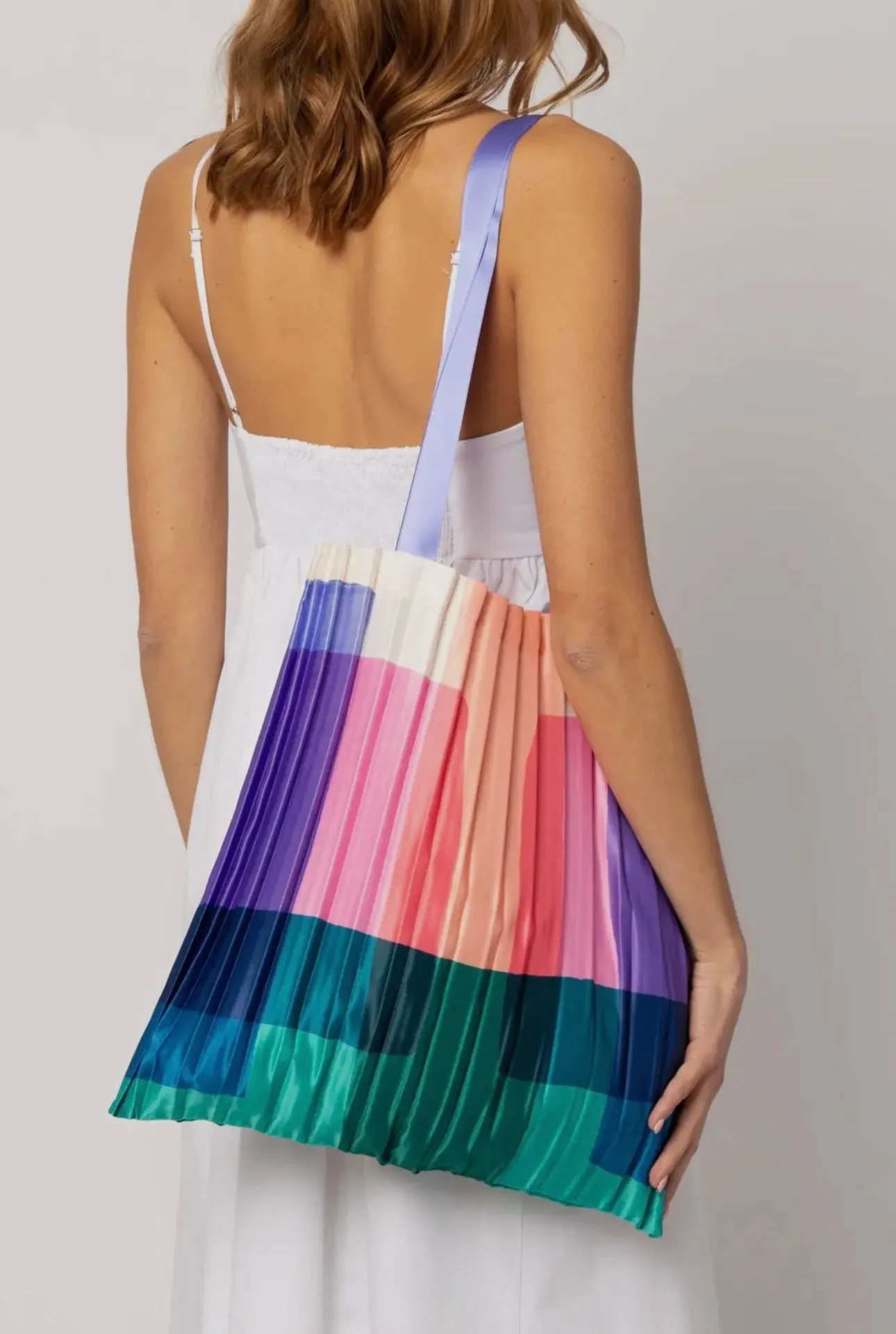 Satin pleated bag - Orbetello