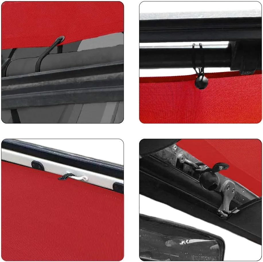 Shadeidea Sun Shade for Jeep Wrangler TJ 1997-2006 Sunshade Top Front-Cherry Red Mesh Screen Cover UV Blocker with Grab Bag Storage Pouch-10 Year Lasting