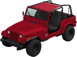 Shadeidea Sun Shade for Jeep Wrangler TJ 1997-2006 Sunshade Top Front-Cherry Red Mesh Screen Cover UV Blocker with Grab Bag Storage Pouch-10 Year Lasting