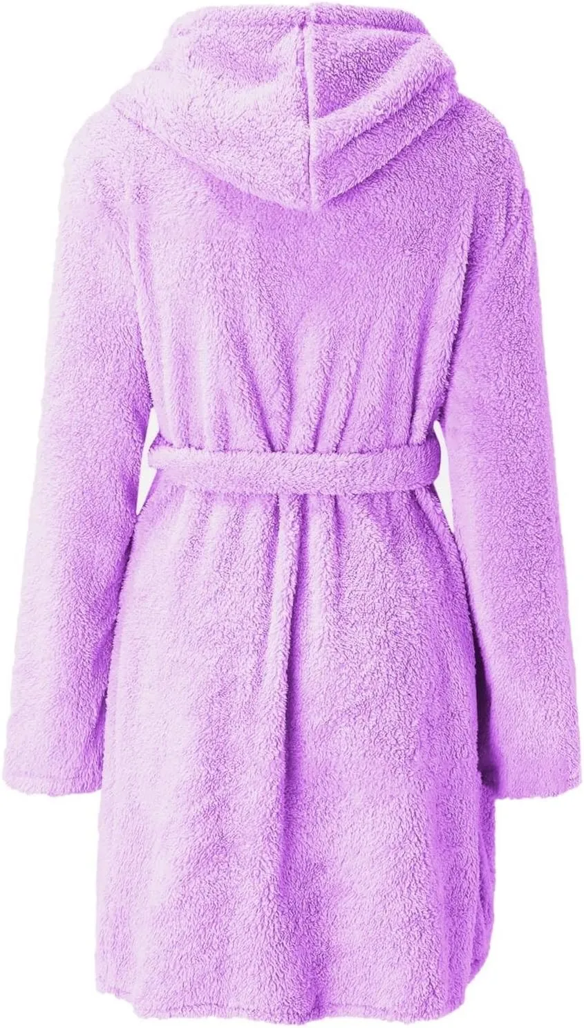 SHAOBGE Robes for Women, Bath Robe Women's Hooded Fleece Bathrobes Soft Plush Sleepwear Fluffy Warm Sherpa Shaggy Bathrobe