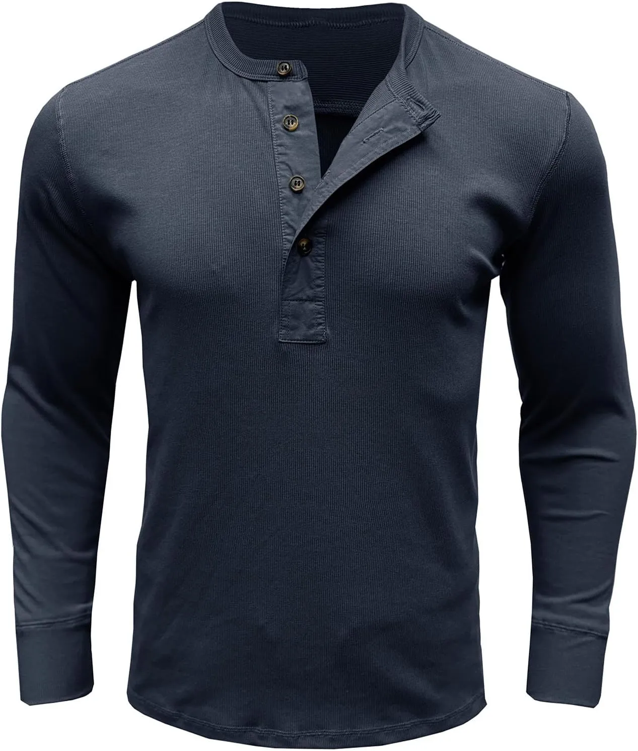 Shirt for Men Button Down Crew Neck Solid Color Pullover Tops Textured Long Sleeves Fall Stylish Classic Shirts Top