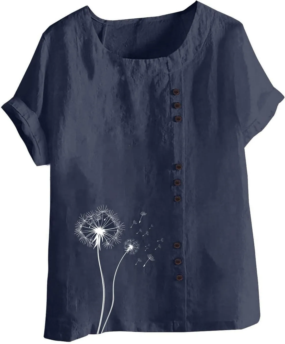 Short Sleeve Shirts for Women Fashion Print Loose Fitted Tops Casual Crew Neck Lightweight Summer Boho T-Shirts