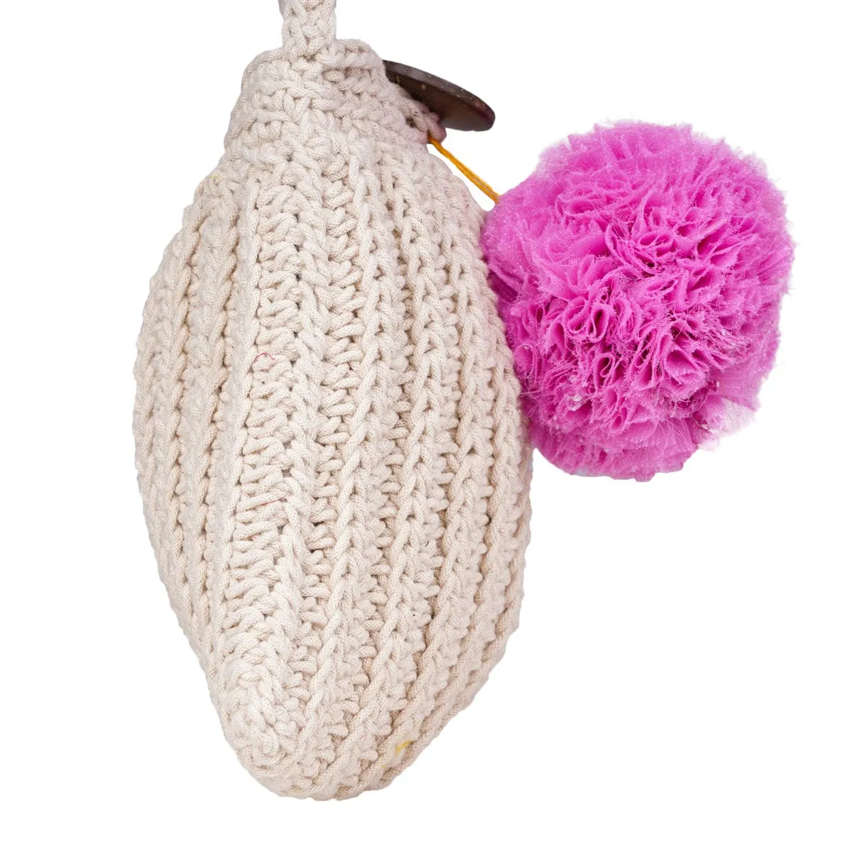 Shoulder Bag For Women | Crafted with Cotton Crochet | Boho Look | Off White