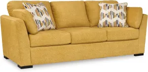 Signature Design by Ashley Keerwick Scandinavian Sofa with 4 Toss Pillows, Yellow