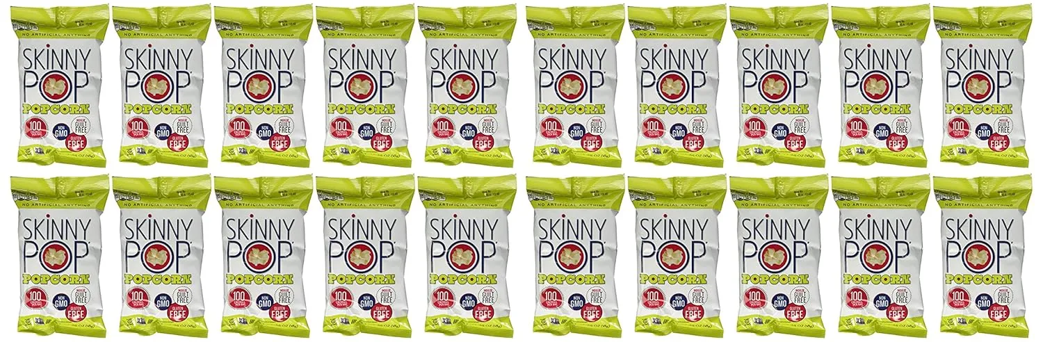 Skinny Pop Popcorn, 100 Calorie Bags.65 Oz (Pack of 20)