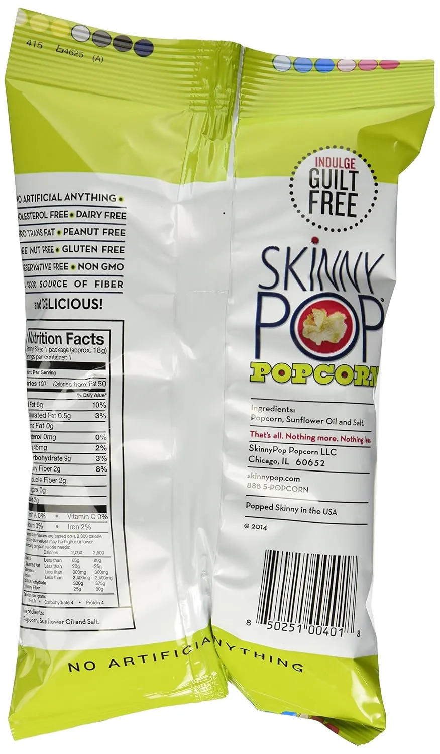 Skinny Pop Popcorn, 100 Calorie Bags.65 Oz (Pack of 20)