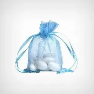 Sky Blue Organza Bags (4" x 6") - 10pc