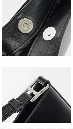 Solid Color Women's Luxury Underarm Bag Split Cowhide Leather French Design Armpit Shoulder Bag Girl Handbag