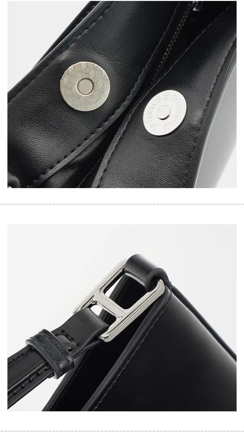 Solid Color Women's Luxury Underarm Bag Split Cowhide Leather French Design Armpit Shoulder Bag Girl Handbag