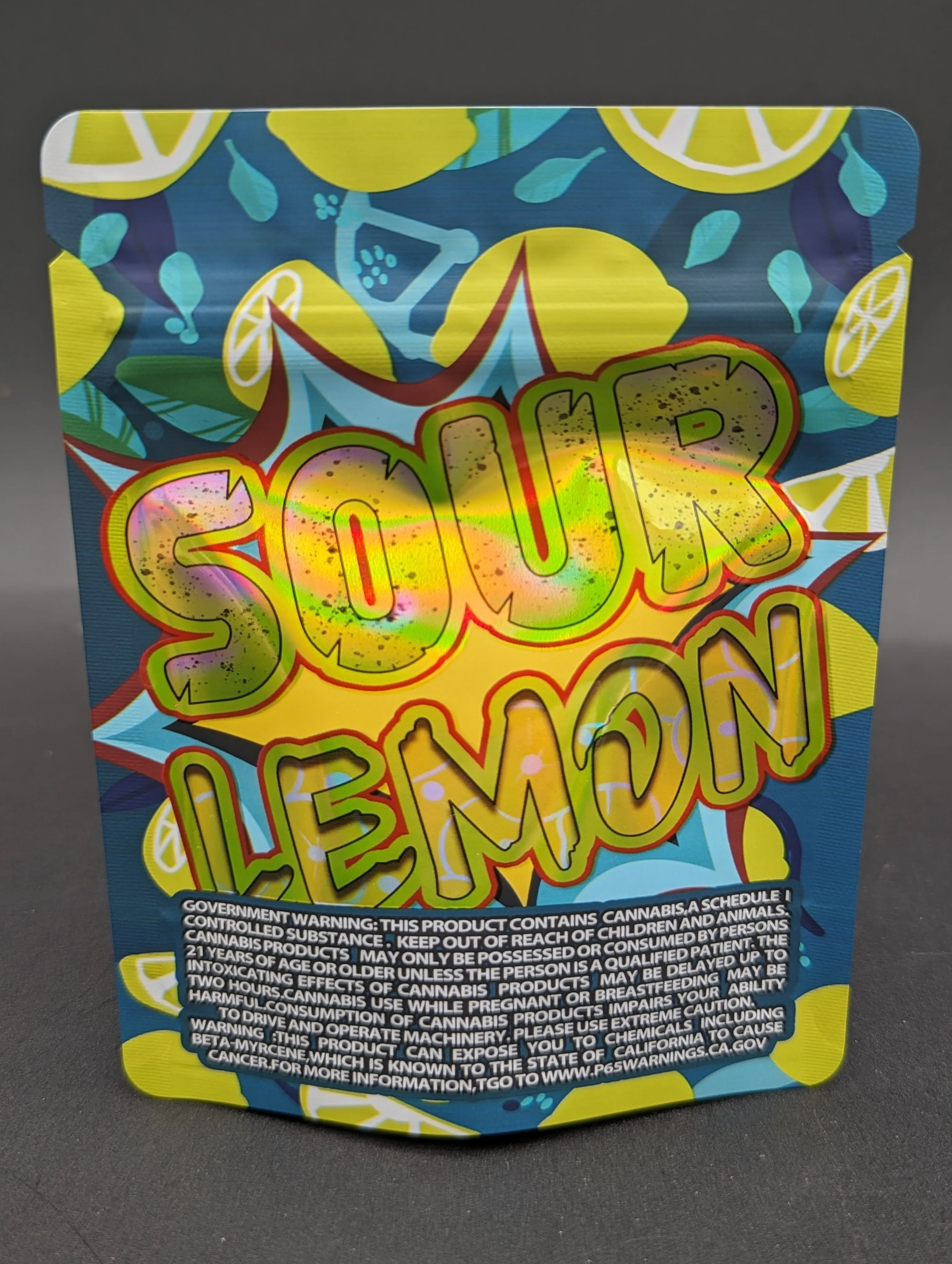 Sour Lemon 3.5g Mylar Bags   Boxes