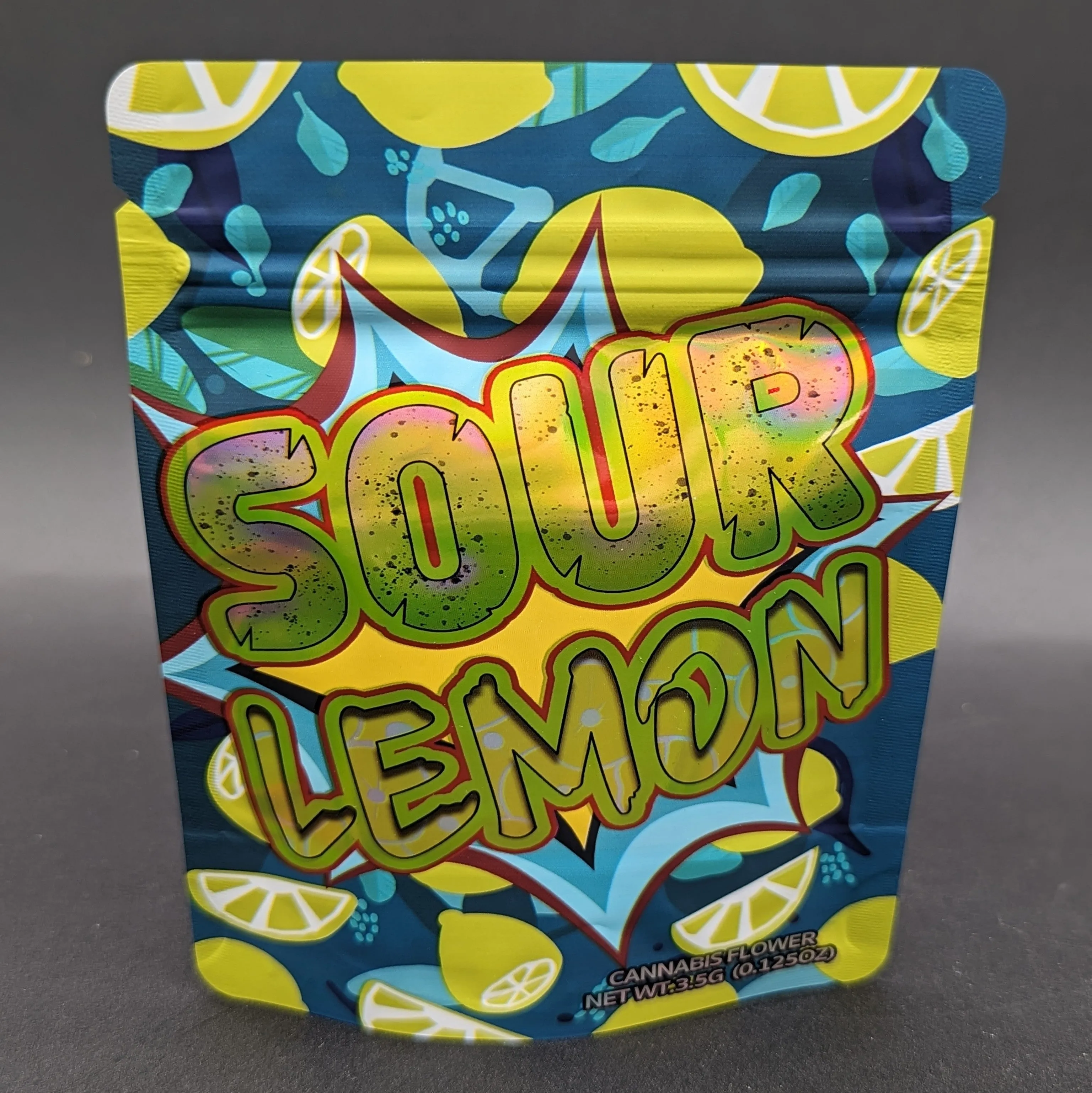 Sour Lemon 3.5g Mylar Bags   Boxes