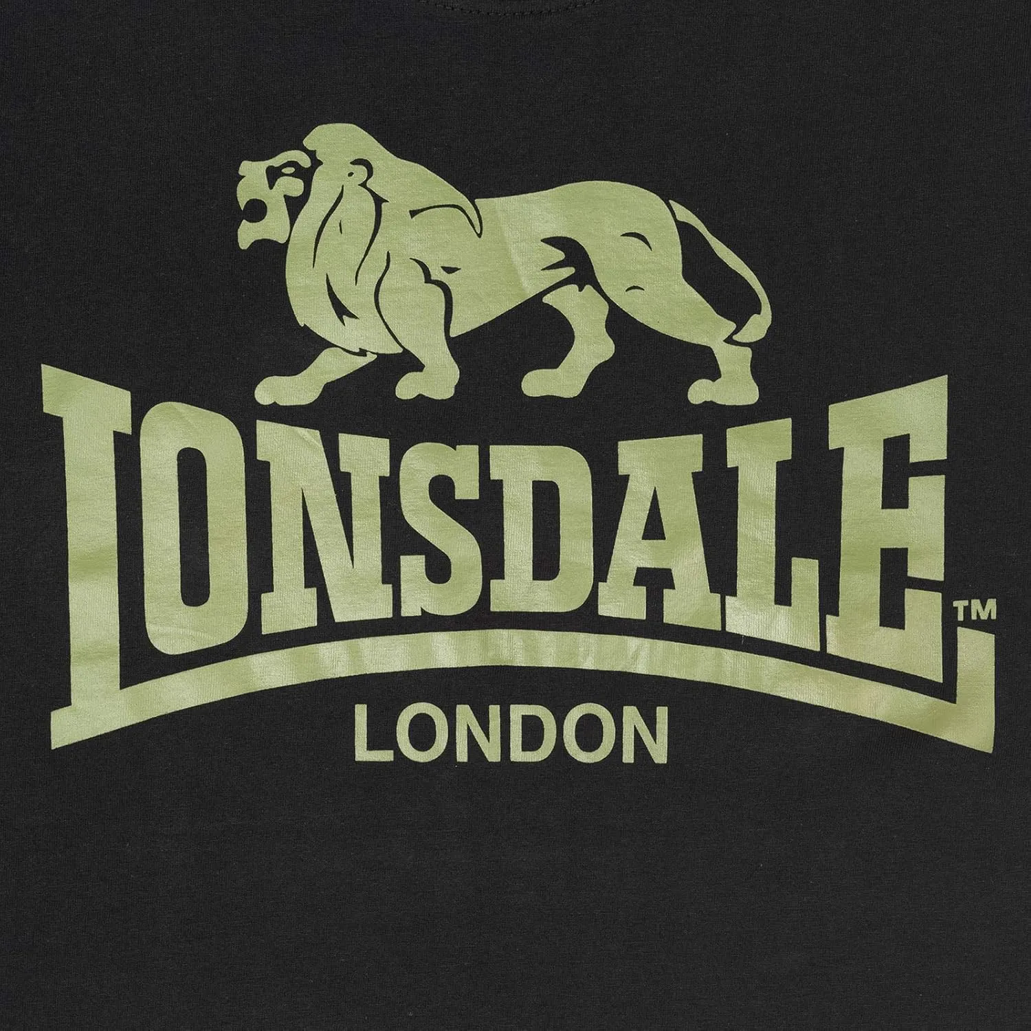 Spirit of England Lonsdale T-Shirt Men´s Lion Logo Classic Black with Olive Logo Regular Fit