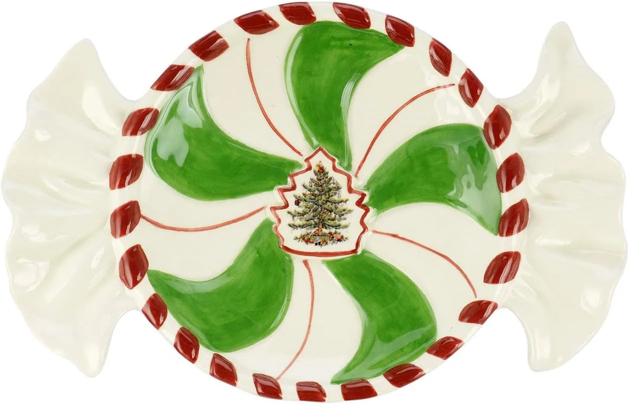 Spode Christmas Tree 8.25" Peppermint Candy Tray