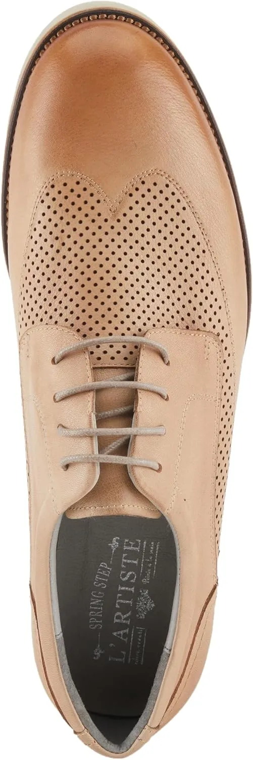 Spring Step L'Artiste Men's Adler Hand-Painted Ombre Leather Shoes - Padded Collar, Rugged Rubber Sole