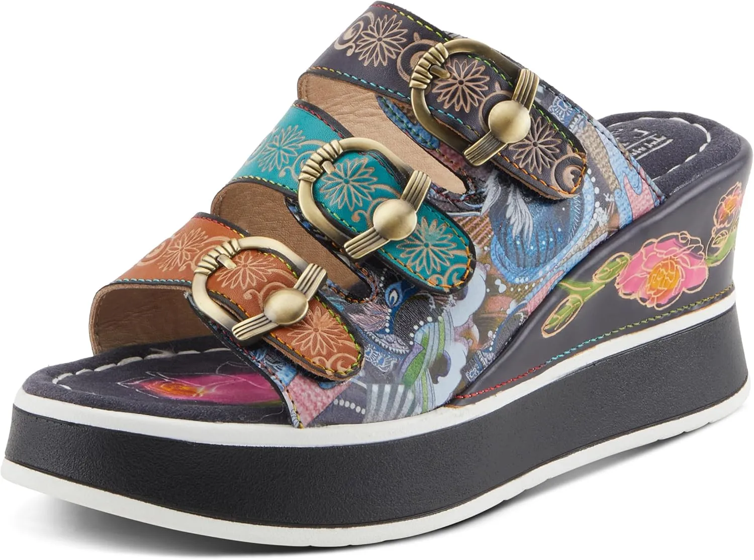 Spring Step L'Artiste Women's CALIGAL Hand-Painted Lightweight Platform Wedges