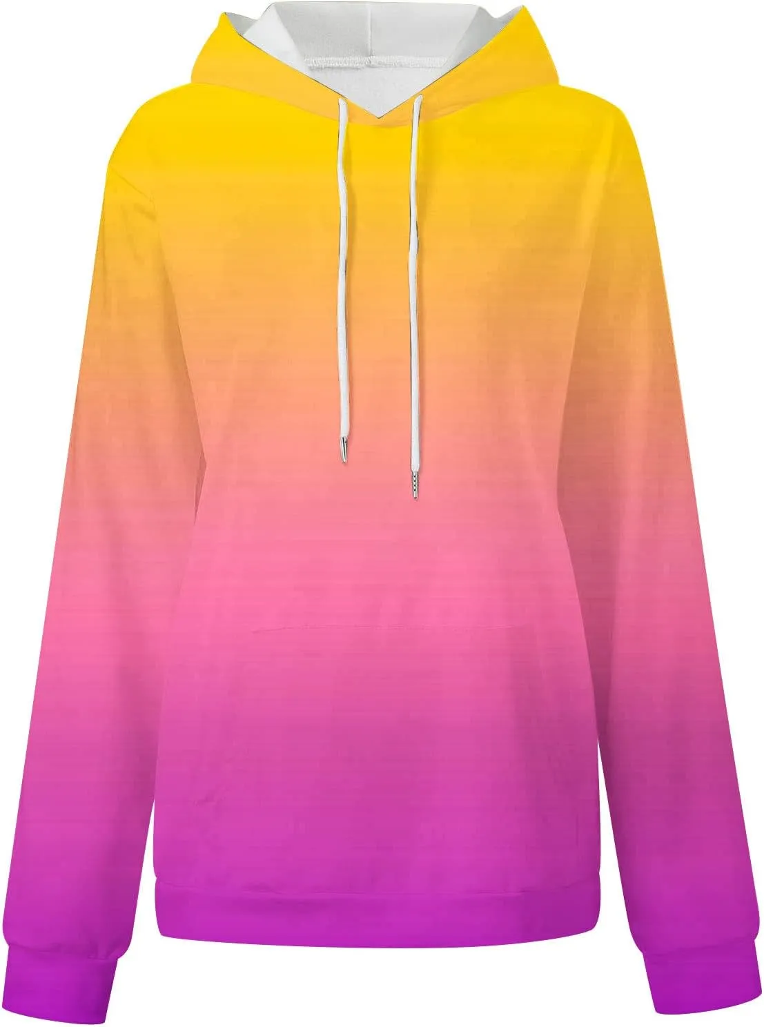 Stessotudo Women’s Hoodies 2023 Casual Gradient Long Sleeve Oversized Sweatshirts Pocketed Aesthetic Fashion Pullover Tops