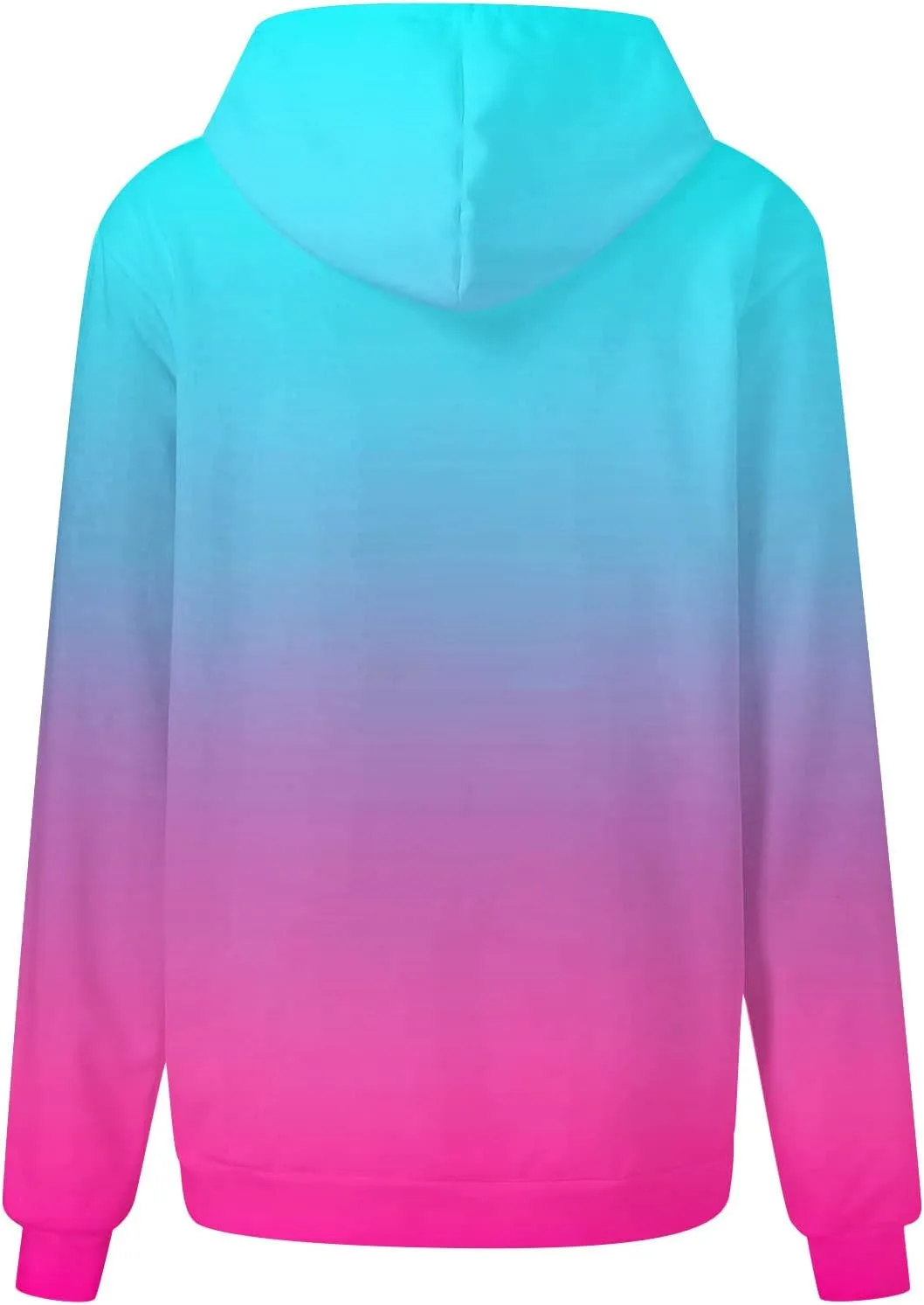 Stessotudo Women’s Hoodies 2023 Casual Gradient Long Sleeve Oversized Sweatshirts Pocketed Aesthetic Fashion Pullover Tops