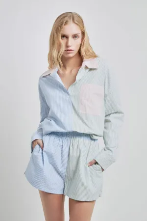Striped Color Blocked Shorts