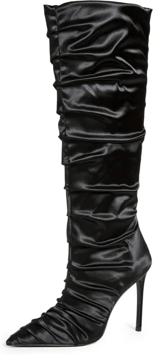 Stuart Weitzman Strt Ruched 100 Satin Knee-High Boot