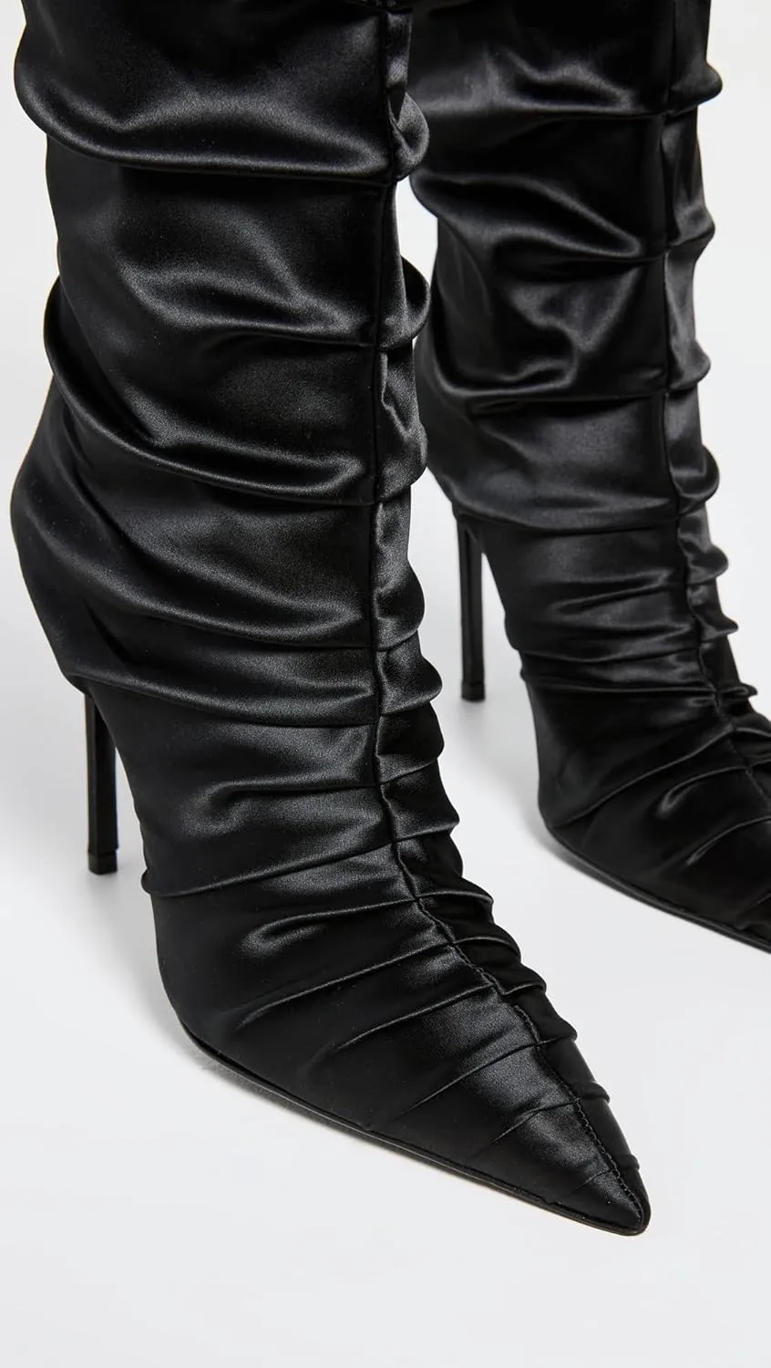 Stuart Weitzman Strt Ruched 100 Satin Knee-High Boot