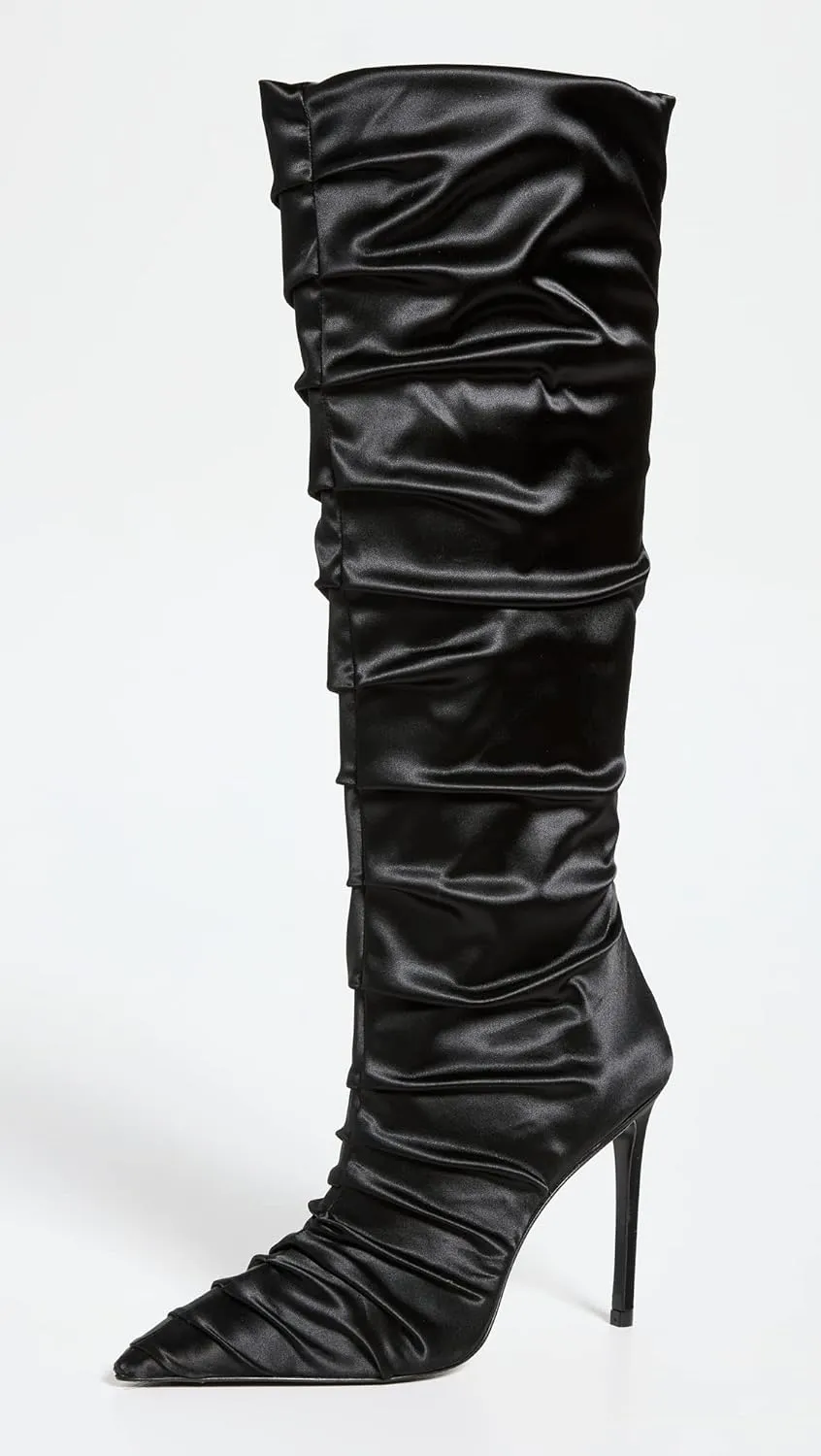 Stuart Weitzman Strt Ruched 100 Satin Knee-High Boot