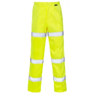 Supertouch Hi Vis Yellow 3 Band Polycotton Trousers - Long