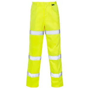 Supertouch Hi Vis Yellow 3 Band Polycotton Trousers - Regular