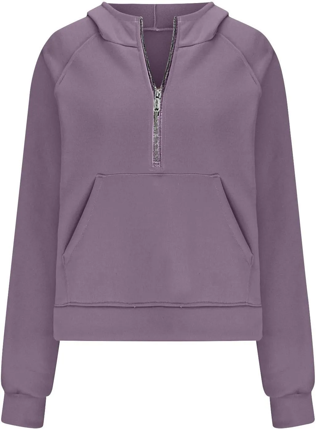 Sweatshirt For Women 1/2 Zipper Long Sleeve Crop Sweatshirts Loose Casual Fashion Y2K Clothes with Pocket