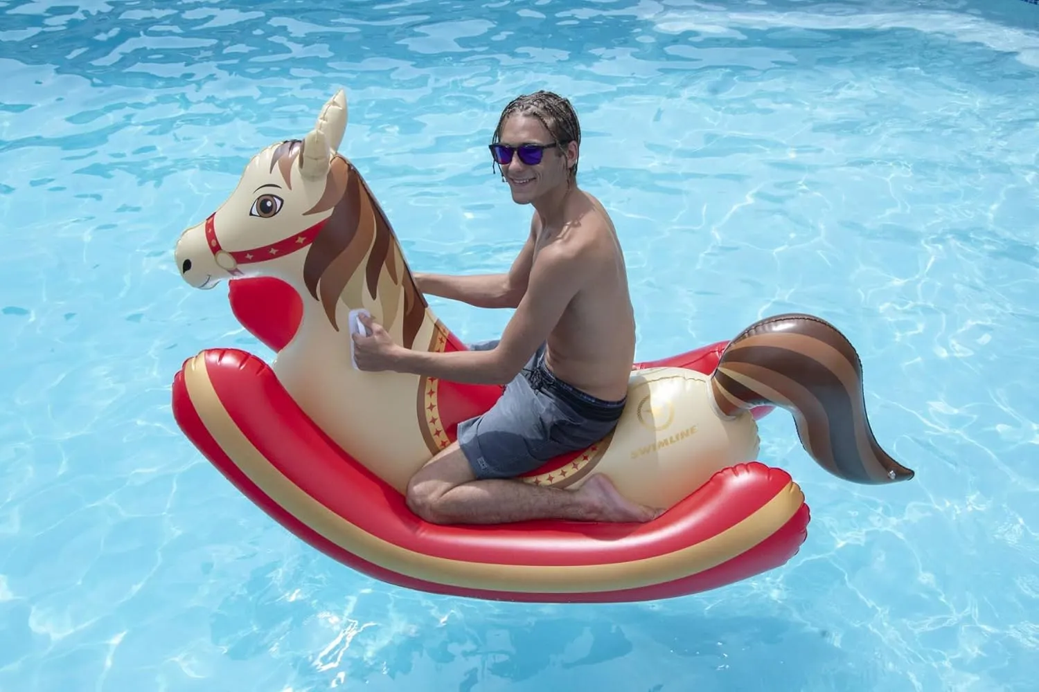 Swimline Hobby Horse Inflatable Pool Rocker, Multi, 81" x 36" x 40"