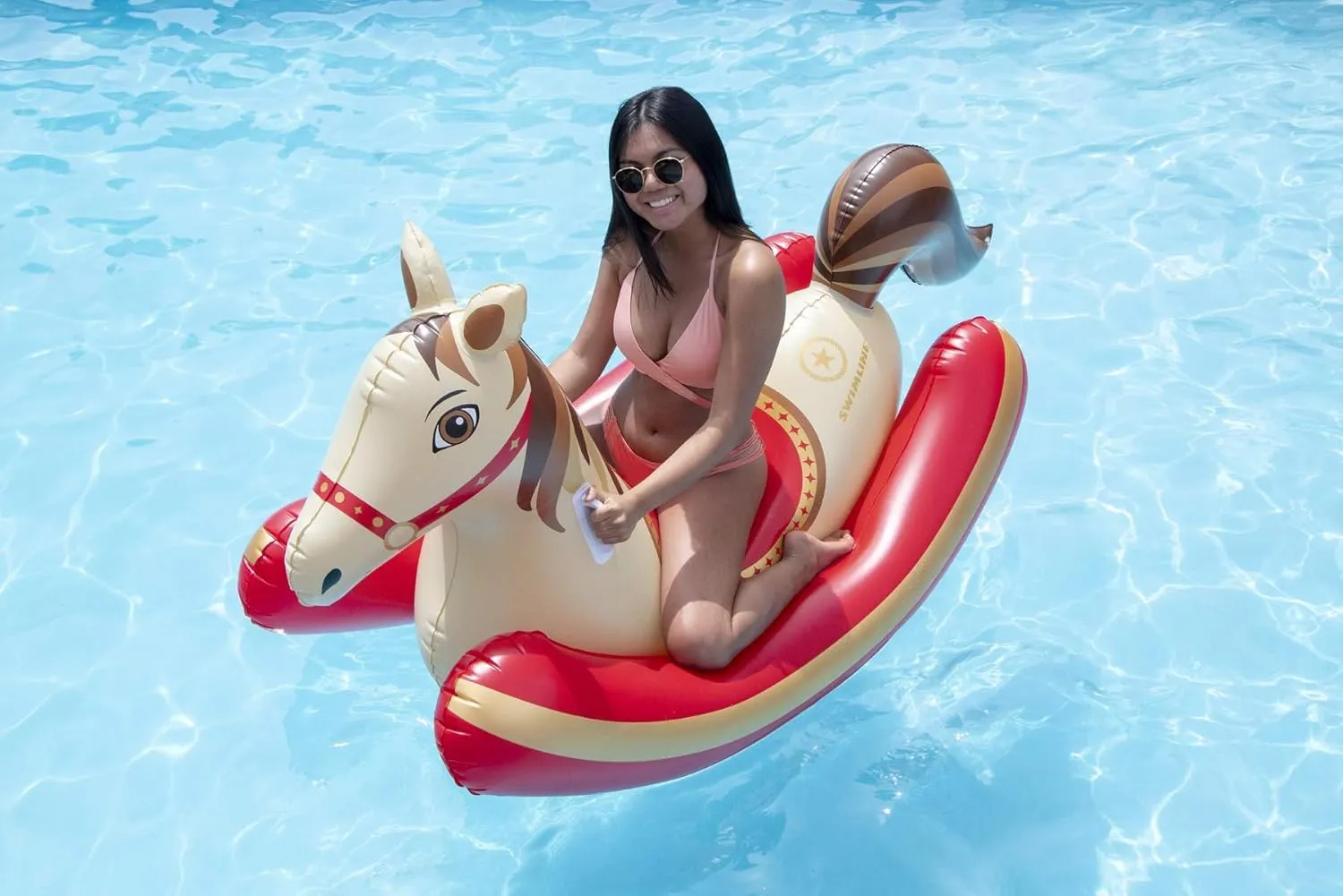 Swimline Hobby Horse Inflatable Pool Rocker, Multi, 81" x 36" x 40"