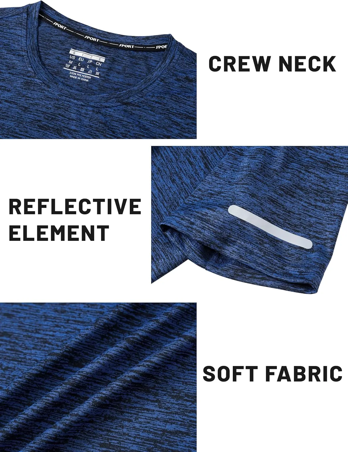 TACVASEN Mens Workout Shirts Short Sleeve Athletic Dry Fit Tshirts Shirts Running Gym Crewneck T-Shirts