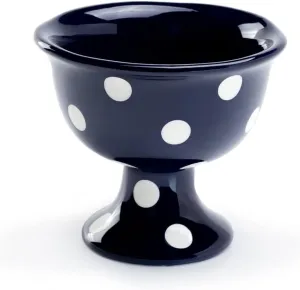 Terramoto Polka Dots American Red Navy Blue Footed Ice Cream Bowl (Navy Blue)