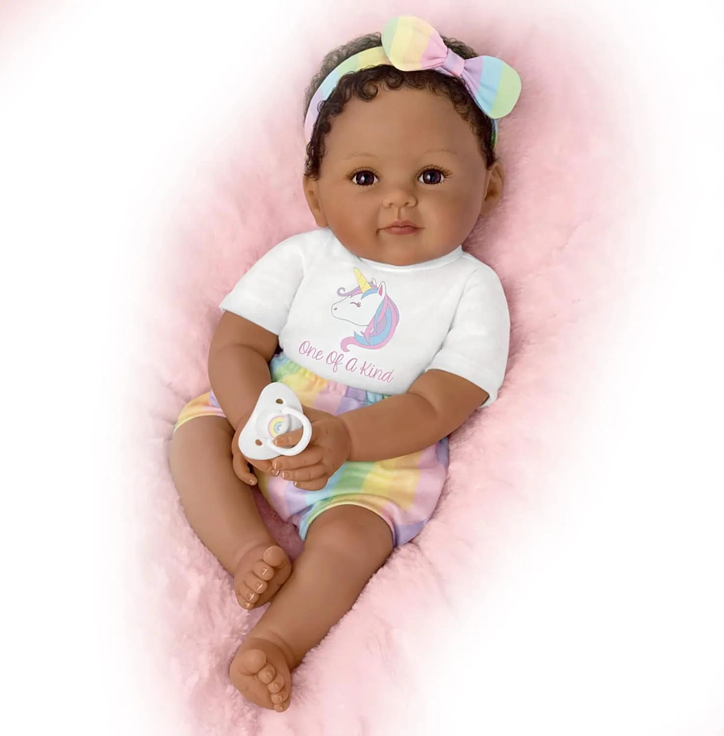The Ashton-Drake Galleries So Truly Real Ciara Baby Doll with 10-Piece Accessory Set, Unicorn Theme, by Ping Lau
