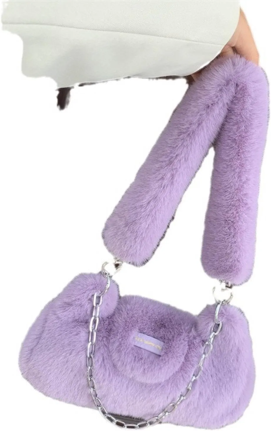 The Handbag is Designed to Imitate Mink Fur Armpit Bag Chain