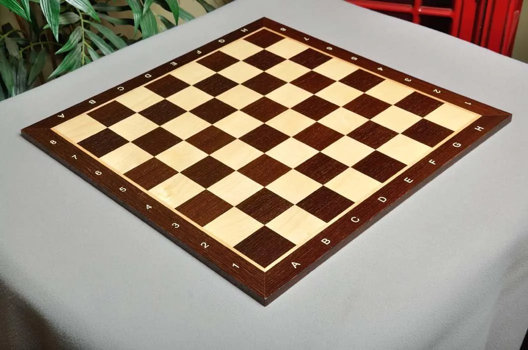 The House of Staunton African Palisander & Maple Wooden Chess Board - 2.25" with Notation