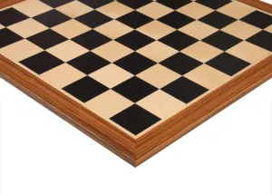 The House of Staunton Black Anegre and Maple Wooden Tournament Chess Board - 2.25" Squares with Logo