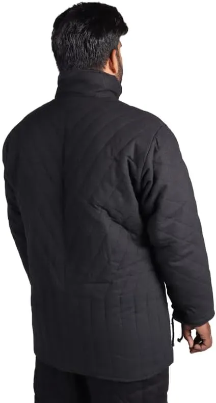 THE MEDIEVALS Medieval Thick Padded Half Length Full Sleeves Gambeson Coat with Lagging Aketon Armor, Cotton Fabric