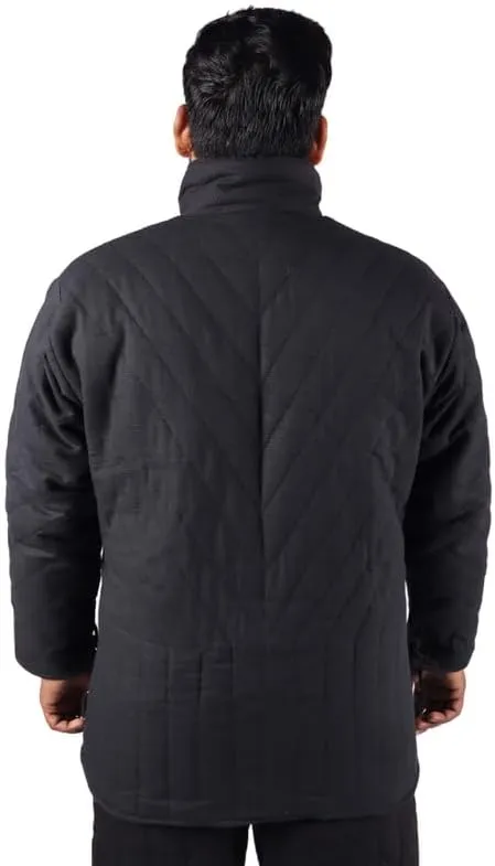 THE MEDIEVALS Medieval Thick Padded Half Length Full Sleeves Gambeson Coat with Lagging Aketon Armor, Cotton Fabric