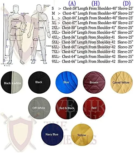 THE MEDIEVALS Thick Padded Gambeson Coat Aketon Full Length Jacket Armor Costumes Dress SCA