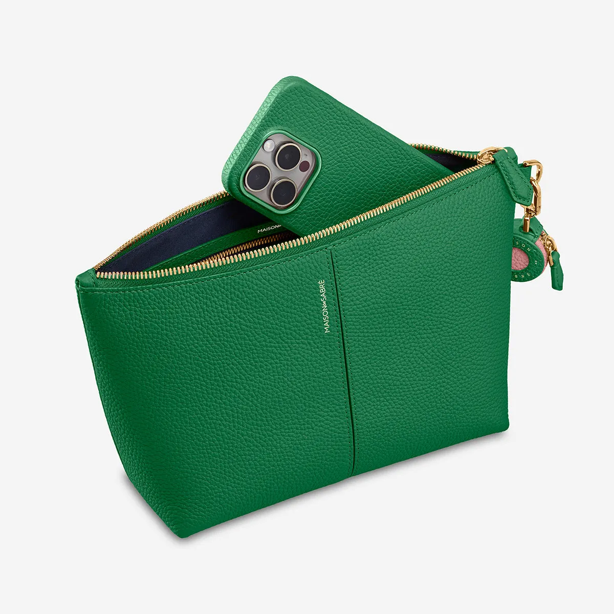 The Medium Flaire Pouch - Emerald Green